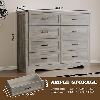 8-Drawer Dresser for Bedroom, Modern Wooden Chest of Drawers - Image 2