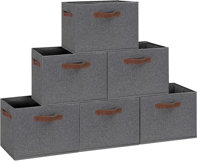 GhvyenntteS Large Fabric Storage Bins 6 Pack, Foldable Closet Storage Bins by GhvyenntteS