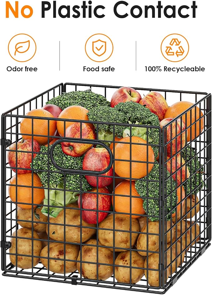 Cidaziya 4-Pack Metal Storage Crates, 32QT Stackable Collapsible Storage Bins - Image 9