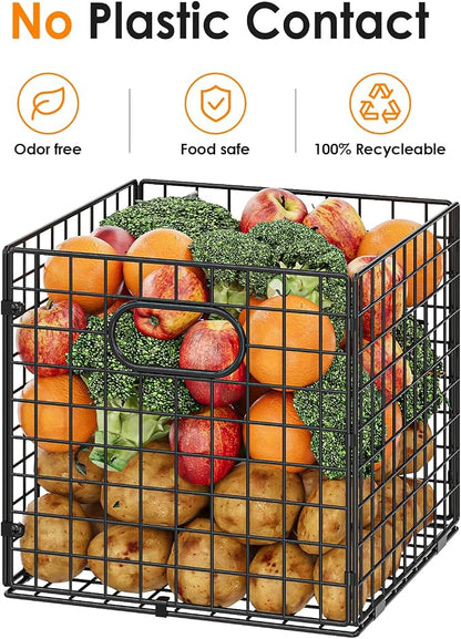 Cidaziya 4-Pack Metal Storage Crates, 32QT Stackable Collapsible Storage Bins - Image 9