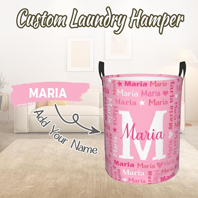 Custom Name Laundry Hamper, Personalized Laundry Baskets - Image 2