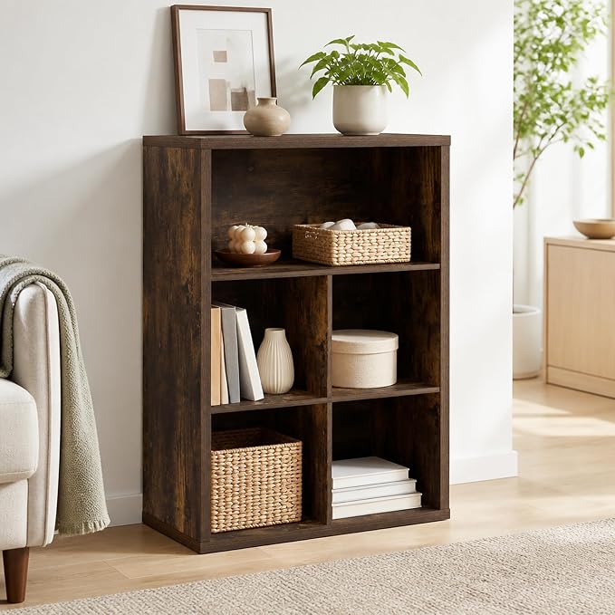 5-Cube Bookcase, Cube Storage Organizer Bookshelf, Book Shelf by Furevol
