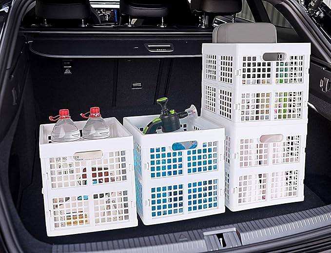 3-Pack Collapsible Plastic Storage Crates, Foldable Crates - Image 6