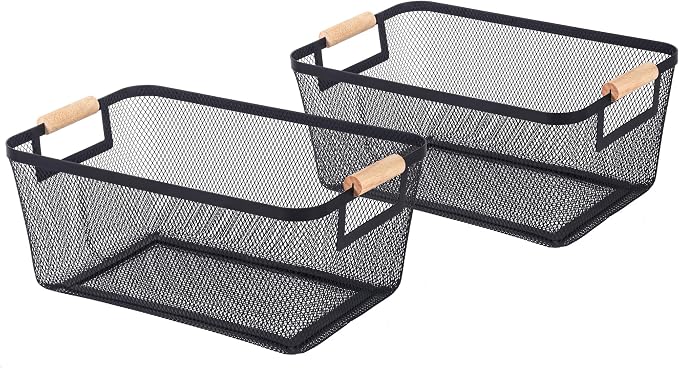 2-Pack Metal Mesh Basket, Medium Wire Storage Organizer by Unknown