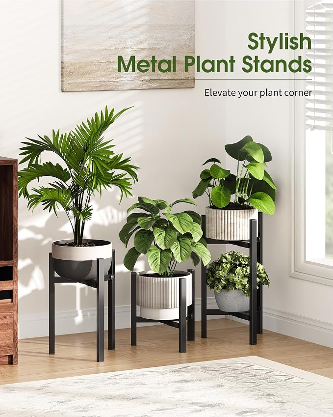 3 Pack Plant Stand Indoor Adjustable, Metal Modern Indoor Plant Stand, Heavy - Image 8