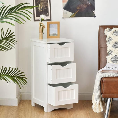 Tangkula Floor Cabinet with 3 Drawers Wooden Storage Cabinet - Image 5