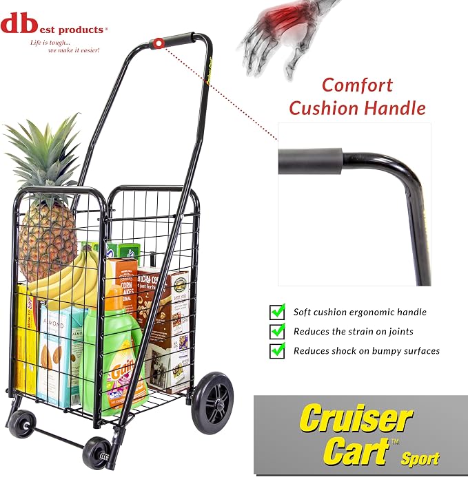 dbest Products Cruiser Cart Sport, Foldable Grocery Cart on Wheels - Image 2