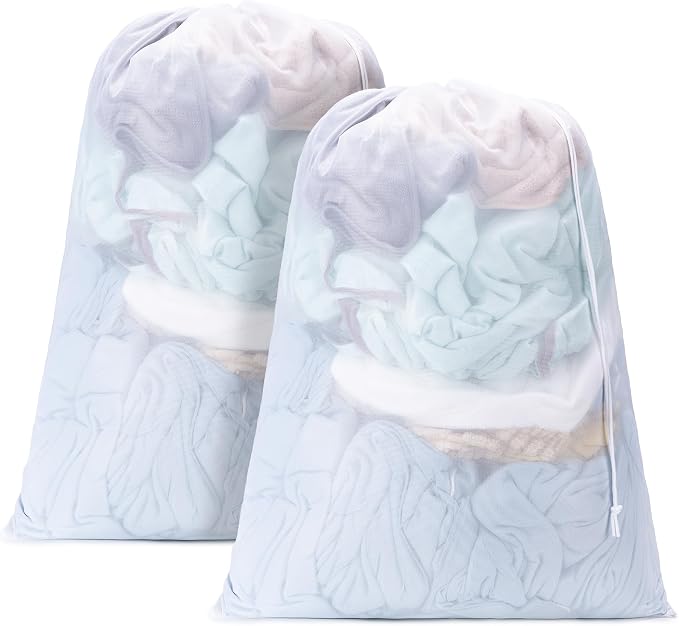 Aegero 2 Pack Mesh XL Laundry Bags, Machine Washable Dirty Clothes Organizer by Unknown