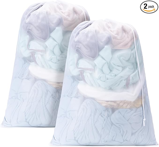 Aegero 2 Pack Mesh Laundry Bags, Machine Washable Dirty Clothes Organizer by Unknown