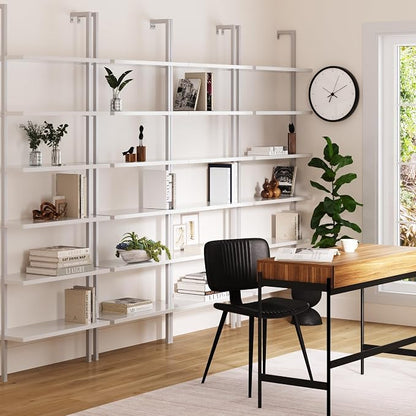 Nathan James Theo 6-Shelf Tall Modern Bookshelf, Wall Mount Ladder Shelf - Image 3