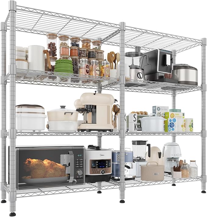 Homdox Heavy Duty Storage Shelves, 4 Tier Wire Shelving Unit, Adjustable Metal by HOMDOX