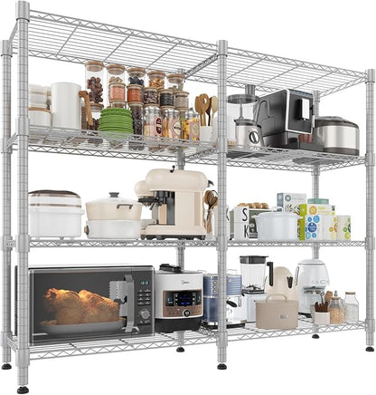 Homdox Heavy Duty Storage Shelves, 4 Tier Wire Shelving Unit, Adjustable Metal by HOMDOX