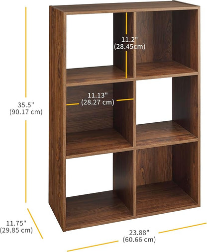 Whitmor 6 Cube Bookcase Storage Organizer, 3 Tier Stackable MDF Bookshelf - Image 2