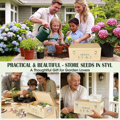 Bamboo Seed Storage Organizer, Large Garden Seed Organizer - Image 9