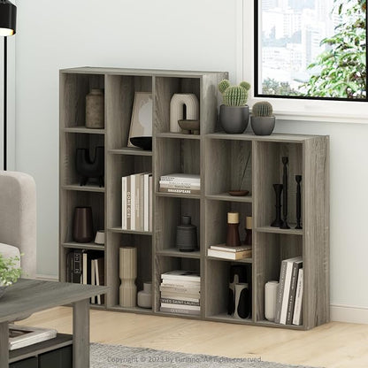 Furinno LUDER Book Shelf, 5-Cube Bookshelf, Reversible Bookcase, 9.4 x 19.5 x - Image 2