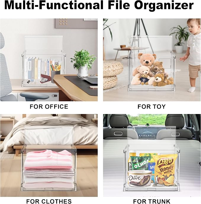 UMAIL File Box, Hanging File Organizer, Portable Storage Bins - Image 7