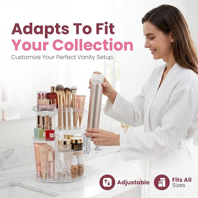 Masirs 360 Rotating Makeup Organizer Countertop - Image 4