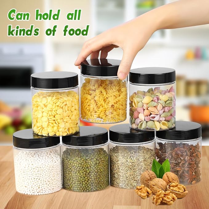 36PCS16OZ Plastic Jars with Screw On Lids, Labels Refillable Empty Round Slime - Image 3
