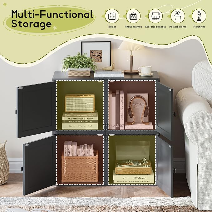 Homkdom 4 Cube Storage Organizer, DIY Bookcase - Image 4
