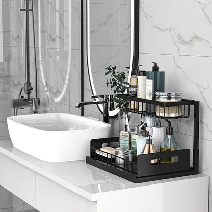 bukfen Under Sink Organizer, Pull Out Cabinet Organizer 2-Tier Slide Out - Image 4