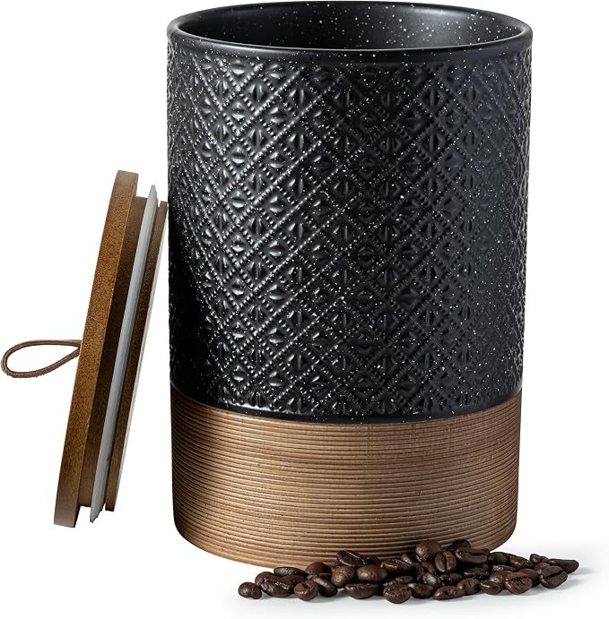 Miamolo Large Jar with Lid, Ceramic Coffee Container with Airtight Lids by Miamolo