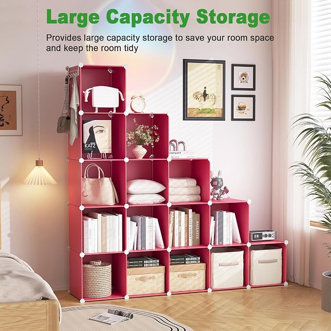 C&AHOME Cube Storage Organizer, 16-Cube Shelves Units, Plastic Storage Cubes - Image 3