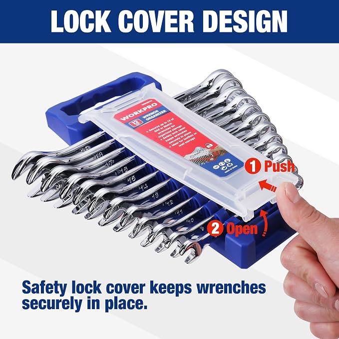 WORKPRO 2-Piece Wrench Organizer, 24-Slot Plastic Holder Set - Image 4