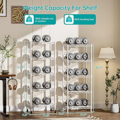 SINGAYE 5 Shelves Storage Shelf Wire Closet Bathroom Organizers Metal Pantry - Image 7