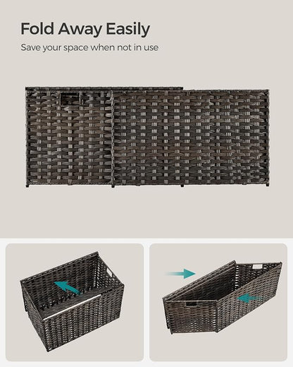 SONGMICS Storage Basket with Lid, Woven Blanket Storage Bin with Handles - Image 9