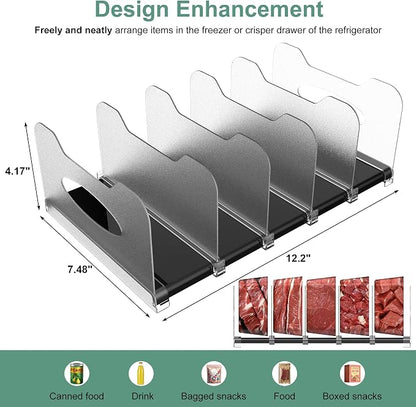 SURETIVIAN Freezer Organizer 12” Visible Fridge Organizer Rack - Image 3