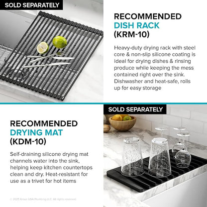 Kraus KHU111-25 Standart PRO 16 Gauge Undermount Single Bowl Stainless Steel - Image 15