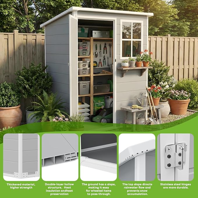5x3 FT Outdoor Storage Shed - Image 3