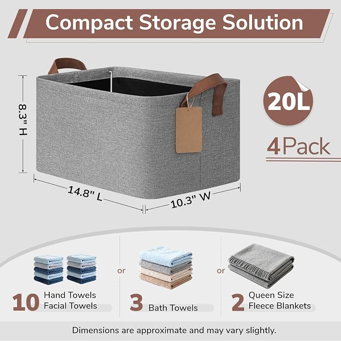 CHICVITA 4 Pack Storage Baskets - Image 3