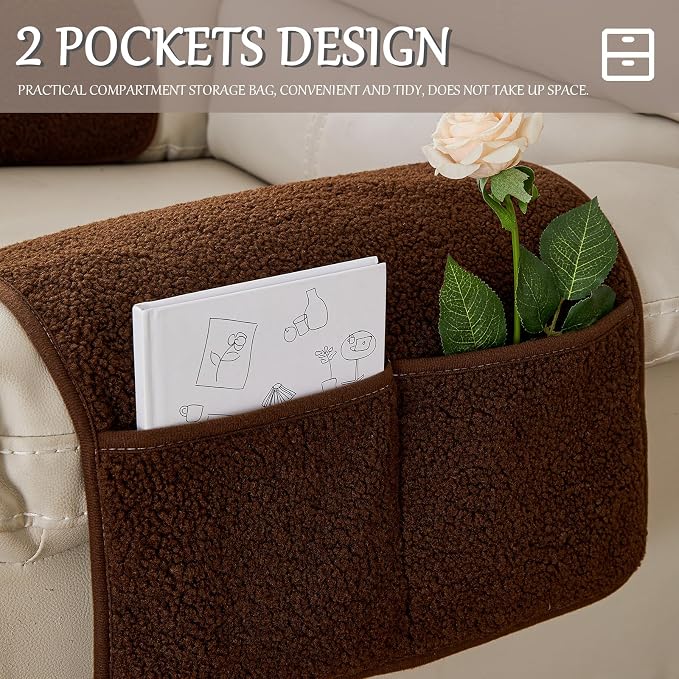 Armrest Cover, Recliner Chair Protector, Furniture Protector Slip, Side Storage - Image 4