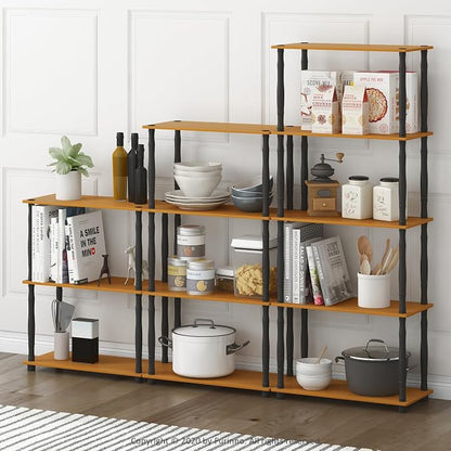 Furinno Turn-N-Tube 4-Tier Multipurpose Shelf Display Rack, Classic Tubes - Image 2