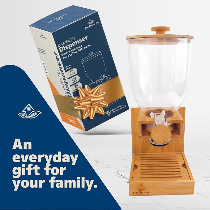 Bamboo Dispenser 3.5Liters, Cereal Dispenser, Storage Container, Snack Bar - Image 8