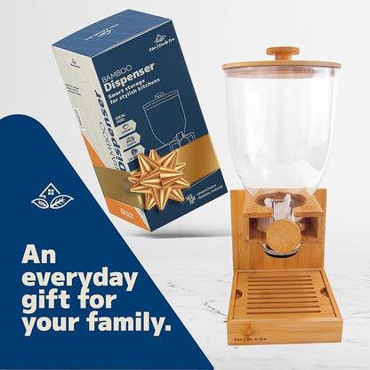 Bamboo Dispenser 3.5Liters, Cereal Dispenser, Storage Container, Snack Bar - Image 8