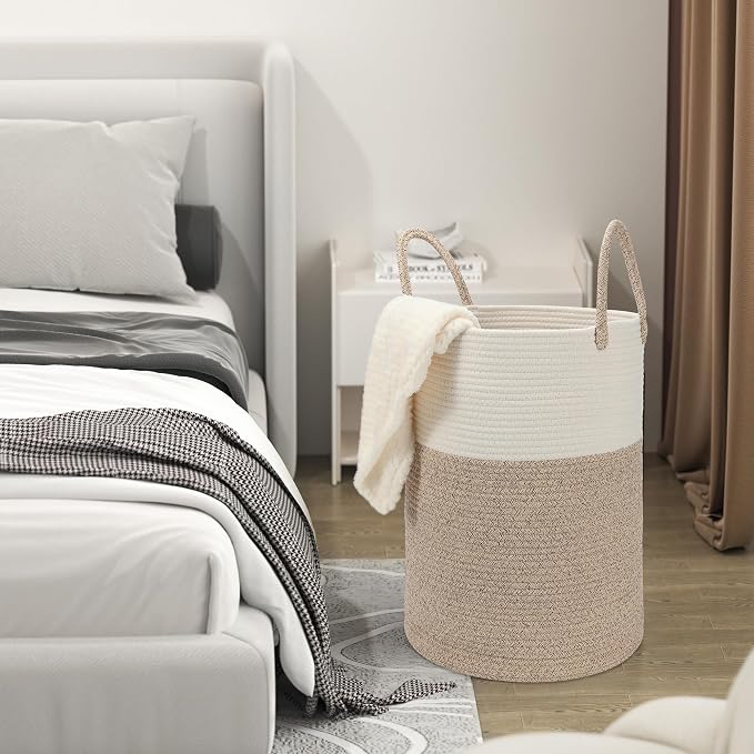 58L Cotton Rope Laundry Basket, Woven Storage Basket - Image 6