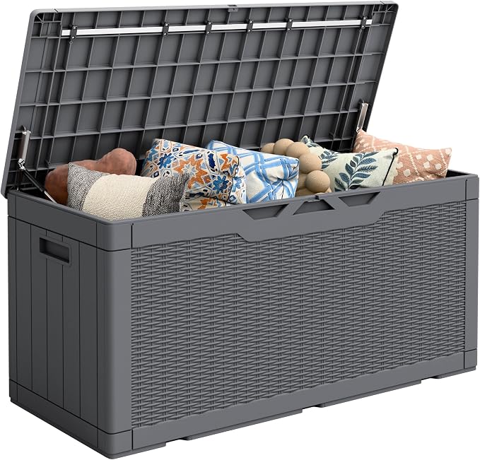 Flamaker Outdoor Storage Box 100 Gallon Waterproof Resin Deck Box Delivery Box by Flamaker
