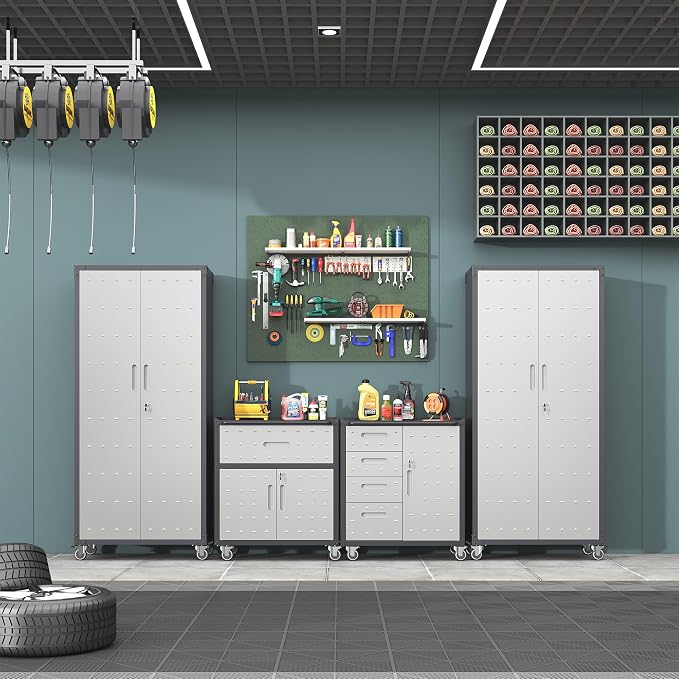 Metal Tool Cabinet, Garage Storage Cabinet System, Wall Cabinet & Locking - Image 2