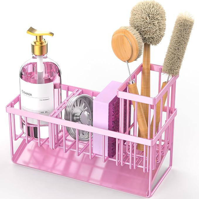 Cisily Pink Kitchen Sink Caddy Organzier - Image 7
