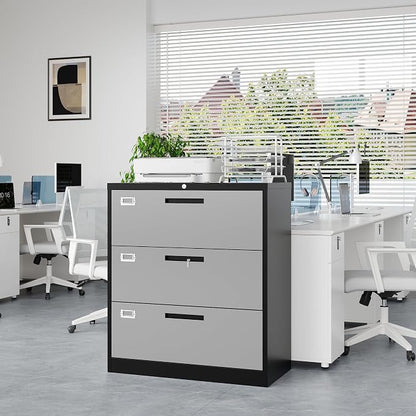 3 Drawer File Cabinet, Lateral Filing Cabinets - Image 7