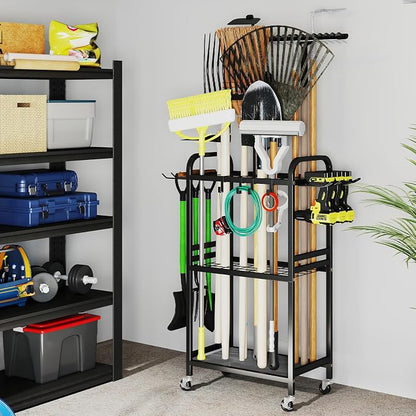Hadulcet Garden Tool Organizer, Metal Garage Organization and Storage - Image 8