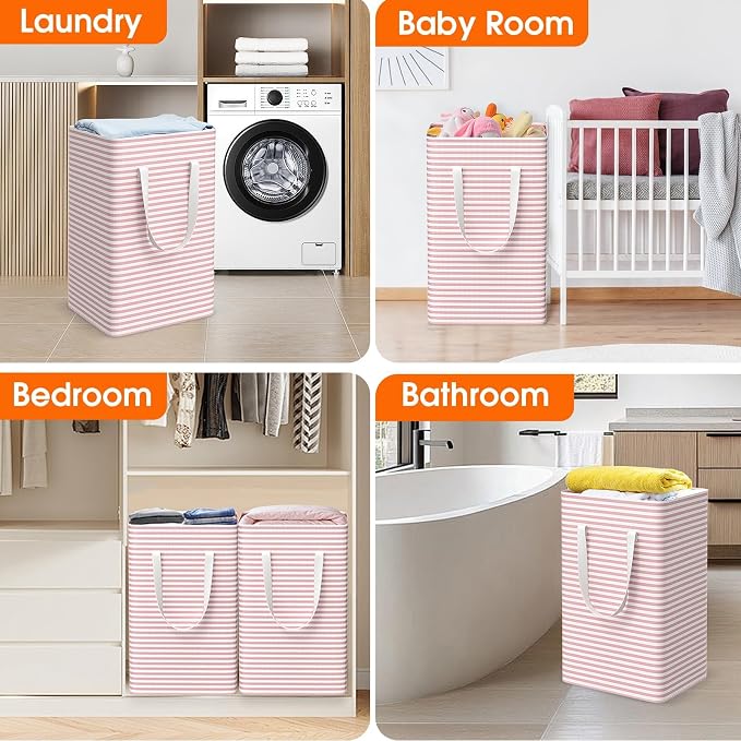 3 Pack Large Laundry Basket, Waterproof & Freestanding Laundry Hamper, - Image 7