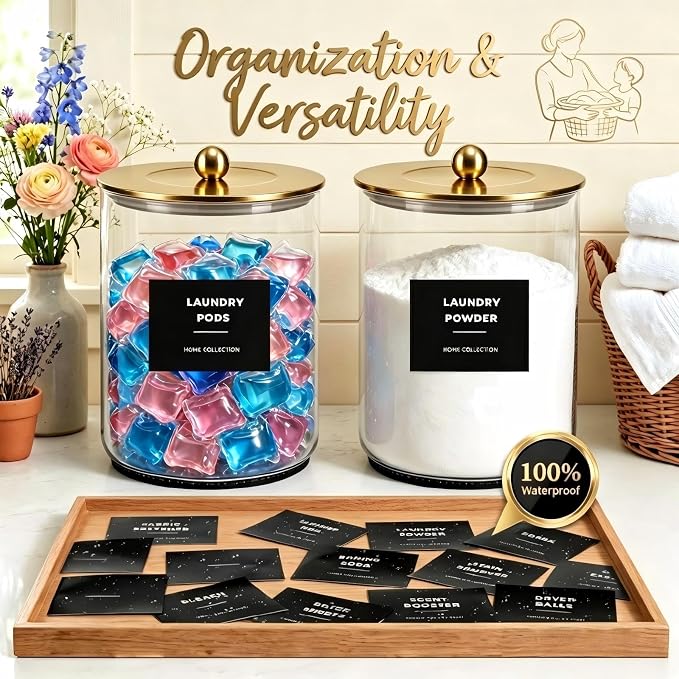 Glass Jars for Laundry Room Organization, Laundry Pods Container - Image 3