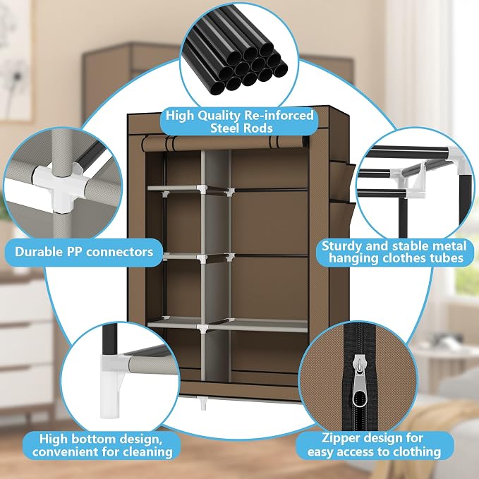 Calmootey Portable Closet Organizer, Space-Saving Storage System - Image 8