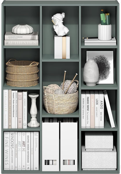 Furinno LUDER Book Shelf, 11-Cube Bookshelf, Reversible Bookcase, 9.4" x 29.1" - Image 4