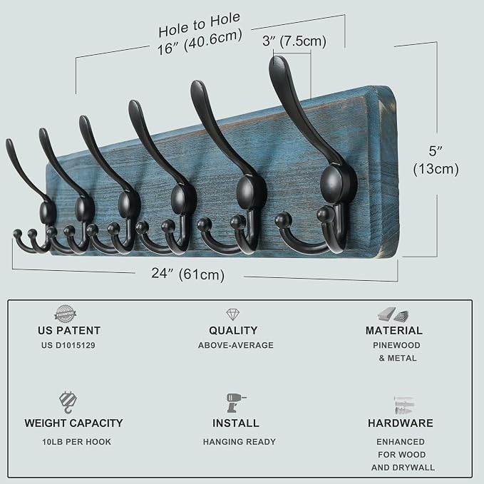 Dseap Coat Rack Wall Mounted - Image 5