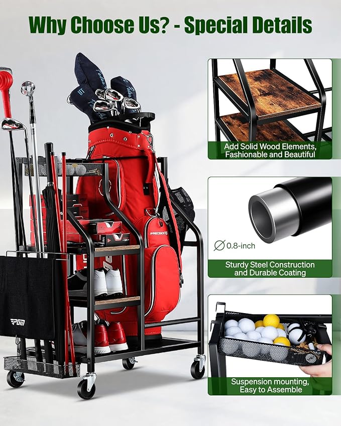 Golf Bags Storage Garage Organizer- Golf Bag Stand - Image 3