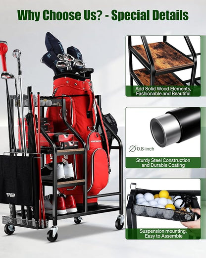 Golf Bags Storage Garage Organizer- Golf Bag Stand - Image 3